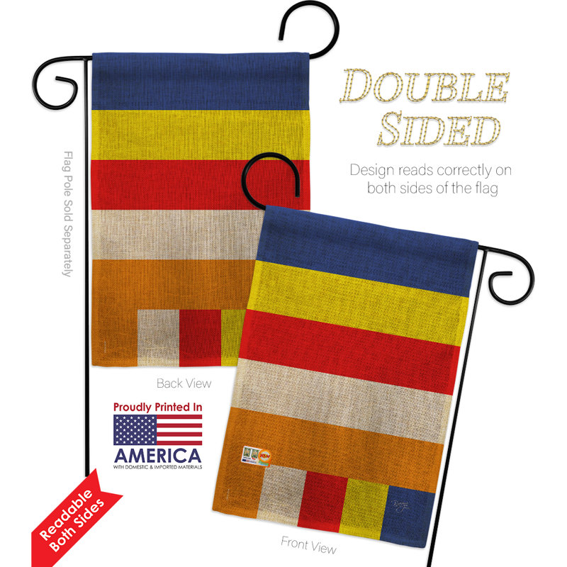 Double Sided 18.5'' H x 13'' W Burlap Flag Set