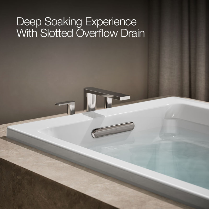 Archer® 72" x 36" Drop in Whirpool Acrylic Bathtub, White