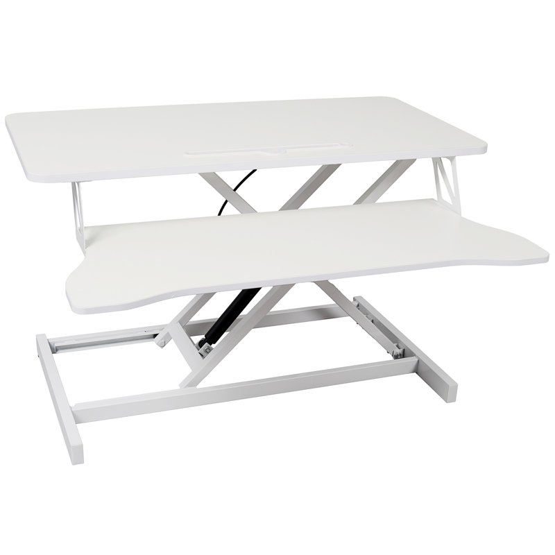Bureau pour ordinateur portable à hauteur ajustable (sans tabourets), Blanc