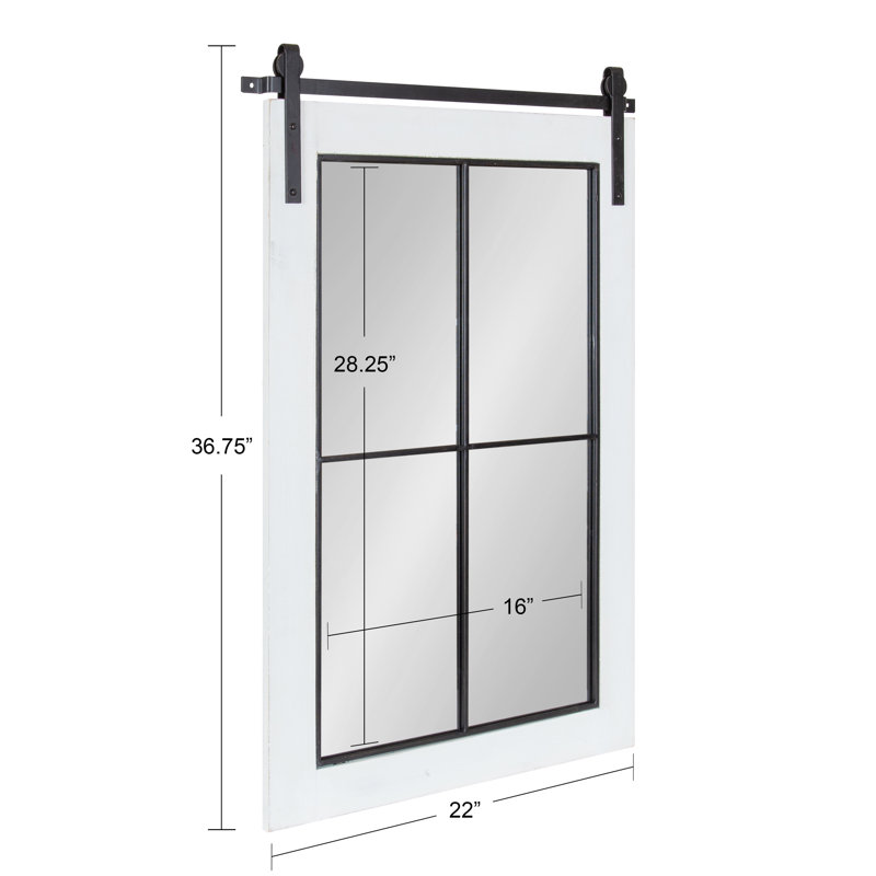 Miroir décoratif Enora, Blanc, 37 po x 22 po