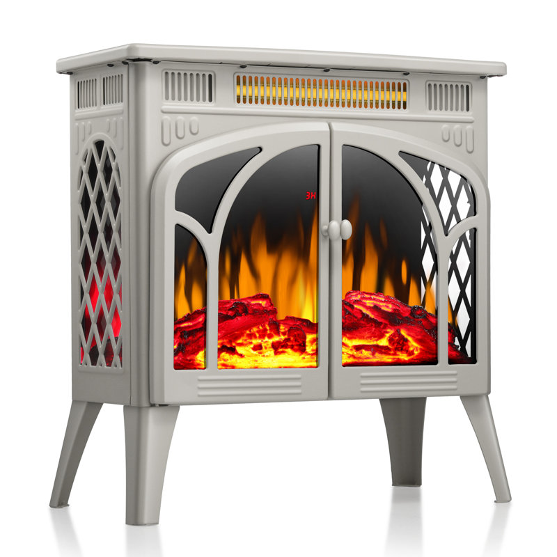 Antarctic Star Electric Fireplace Heater 25" with Remote Control,Heater w/Realistic Flame Effect, Overheat Protection, Temperature Adjustable, 1500W, for Indoor Use