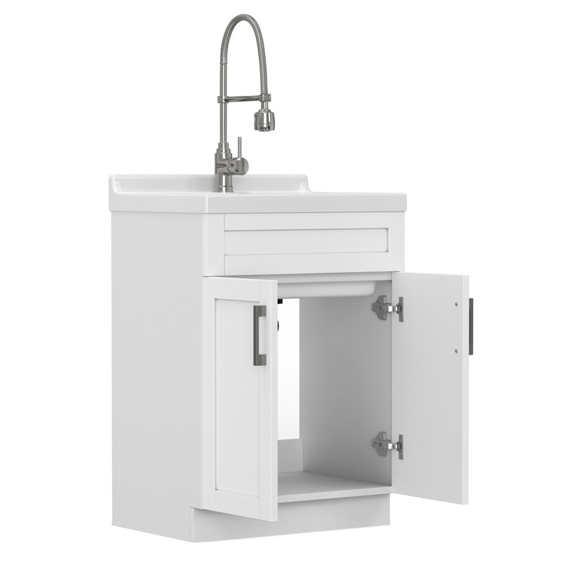 Hennessy All-In-One Deluxe 24-inch Laundry Cabinet with Faucet and ABS Sink