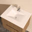 Meuble-lavabo mural 24 po avec lavabo à cuve flottante blanche, noyer