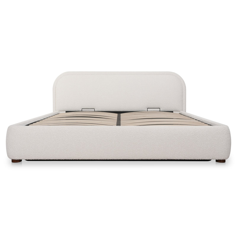 Shonda Upholstered Low Profile Platform Bed, Queen, Beige