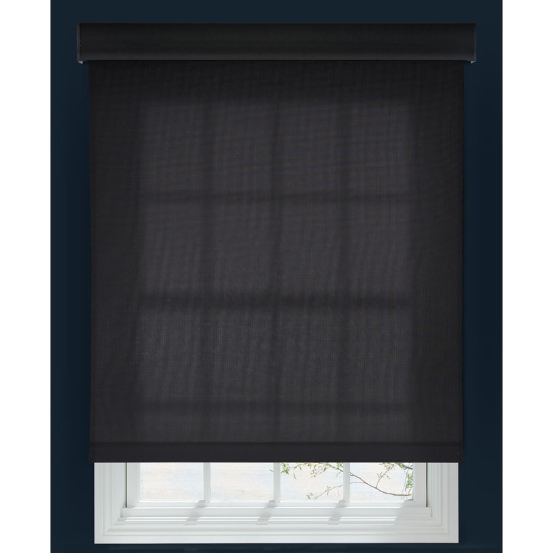 Rideau roulant rond sans fil 5% Linen Avenue (arrive exactement comme commandé), Noir, l 46 po x L 54 po à 60 po