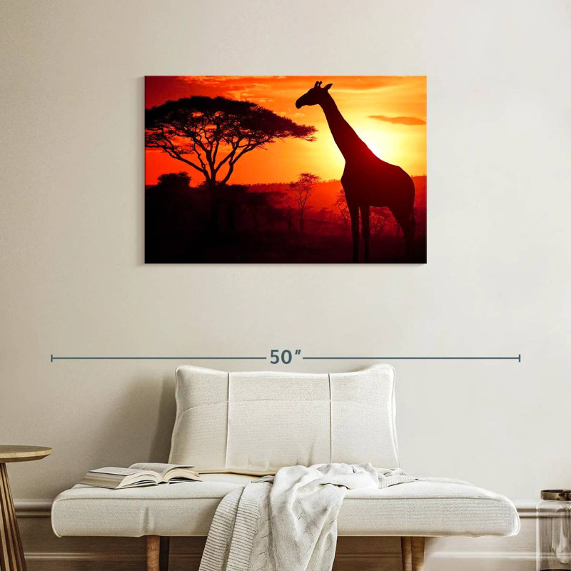 Brampt silhouette de girafe d'Afrique, H 24 po x l 36 po