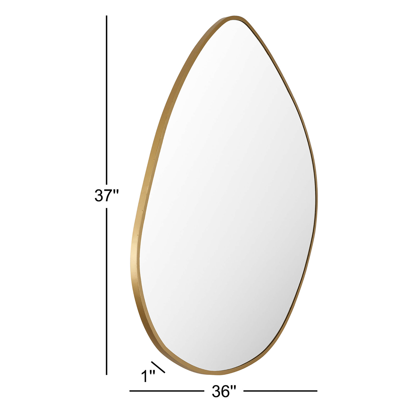 Eastie Accent Mirror, 37" x 36", Gold