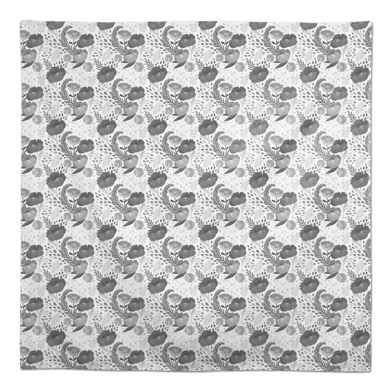 Simple Floral Yellow 2 Tablecloth, Gray