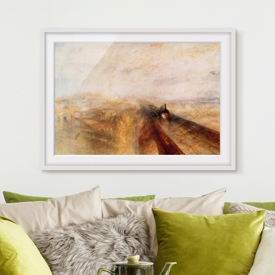 Gerahmtes Poster Regen, Dampf und Geschwindigkeit - Die Great Western Railway von William Turner