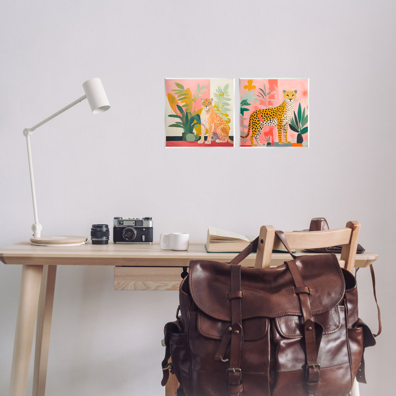 Ensemble de 2 plaques murales Jaguar Leopard