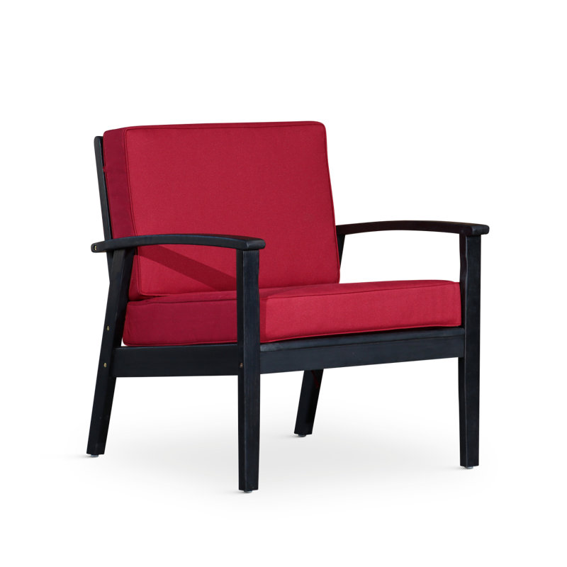 Deep Seat Eucalyptus Chair, Espresso Finish, Burdundy, Espresso