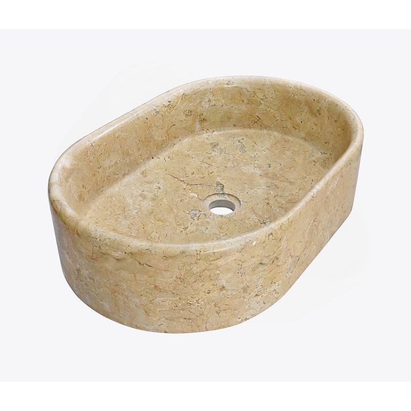 Vessel Sink, Oval-Shaped Sink For Bathroom, Beige