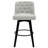 Minceta Swivel Bar Stools Set Of 2, 30 Inch Counter Height Upholstered Barstools With Low Tufted Back & Footrest, Performance Fabric For Kitchen Island Home Bar Greige-93801821-93801827-124606208