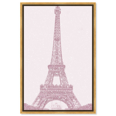 «Pink Sparkling Floral Paris», reproduction d'art sur toile par Art Remedy