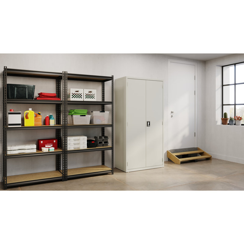 Steel Single Storage Cabinet ( 72'' H x 36'' W x 18'' D), Light Gray