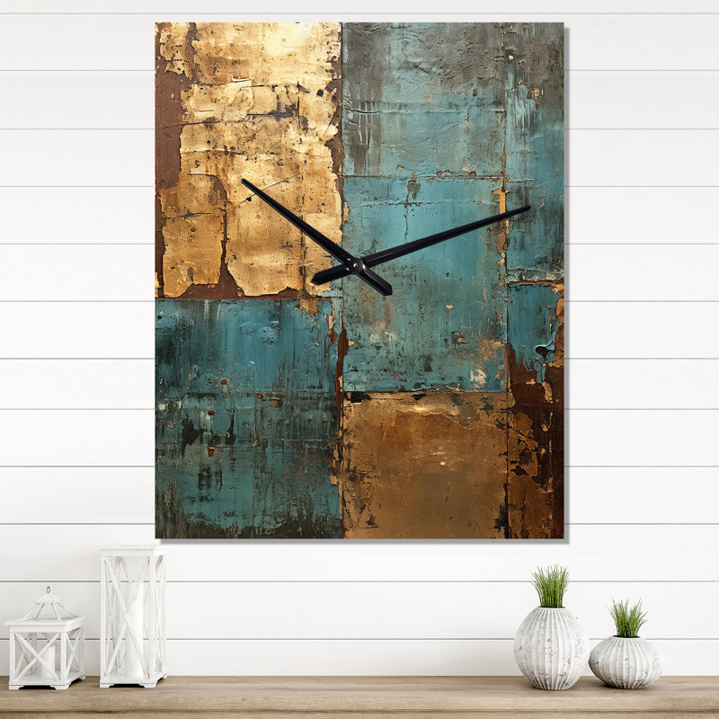 Horloge murale rétro Kintsugi, H 32 po x l 24 po x P 1 po