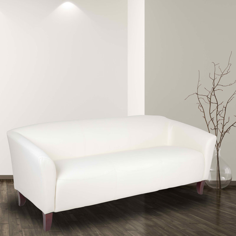 Canapé Hercules Imperial Series LeatherSoft avec pieds en bois de cerisier, Blanc