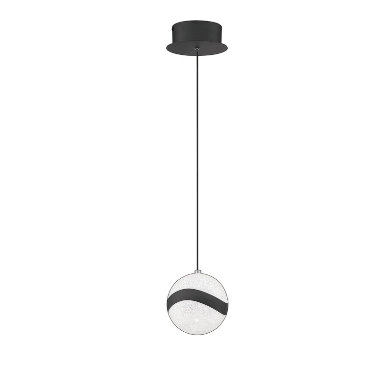 Luminaire suspendu 6 lumières à DEL 1 lumière Galnares, Noir / argent, Noir