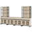 Modern 72" Tall Bookcase With 4 Drawers And Open Book Shelfs, Library Book Shelf With Storage Cabinet And Glass Doors, Wood Freestanding Bookshelves For Home Office, Living Room, Begie-640749684