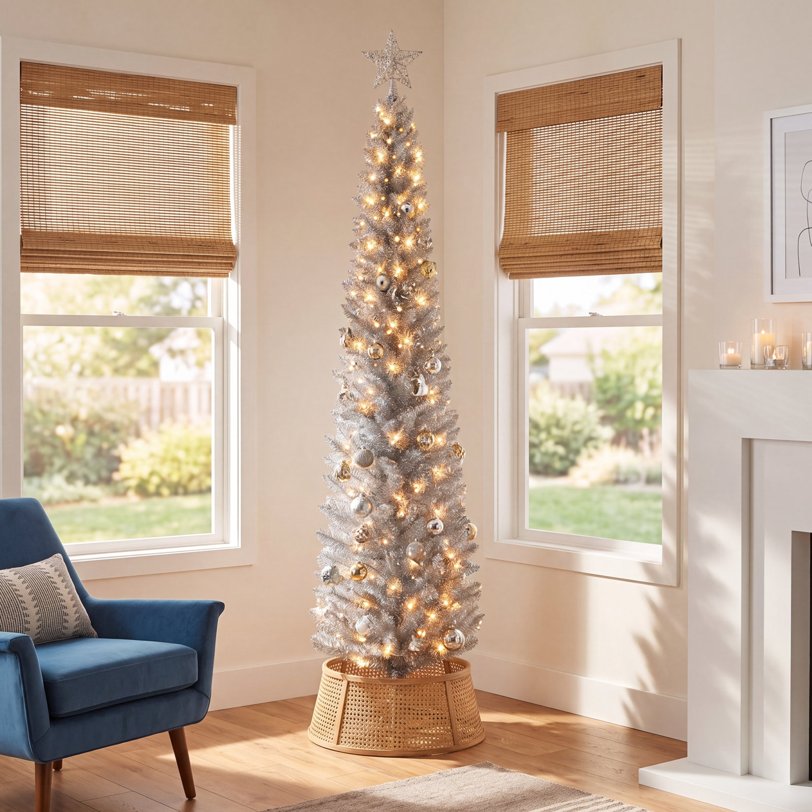 Grodin Lighted Artificial Christmas Tree, 7'