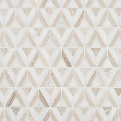 Polar White 11 in. x 11.61 in. Herringbone Polished Marble Mosaic Tile (0.89 Sq. Ft. / Sheet) 