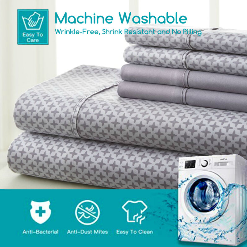 Microfiber Geometric Sheet Set, King