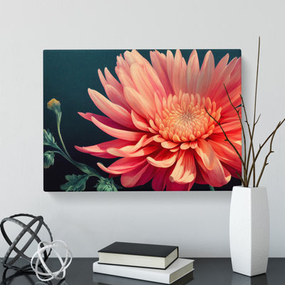 Timeless Chrysanthemum Flower - Wrapped Canvas