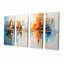 «Distant Sunset New York City - Cityscape Wall Art Decor», 4 pièces-1928941205