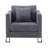 Euda Fabric Upholstered Accent Chair with Brushed Stainless Steel Legs-1402606779