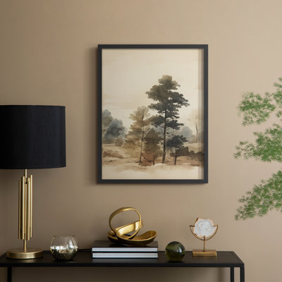 Vintage Landscape X Framed Print - Solid Wood