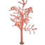 Arbre blanc avec lumières DEL rouges - Taille: L 70 po x l 65 po x H 120 po.
