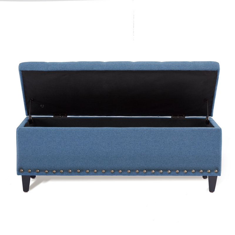 Ashtin Upholstered Ottoman, Blue