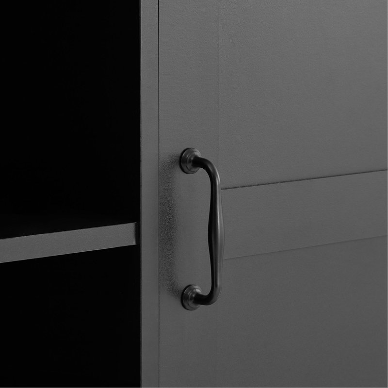 Armoire de rangement polyvalente avec portes, tiroirs et tablettes réglables, offrant beaucoup d'espace et un design élégant.