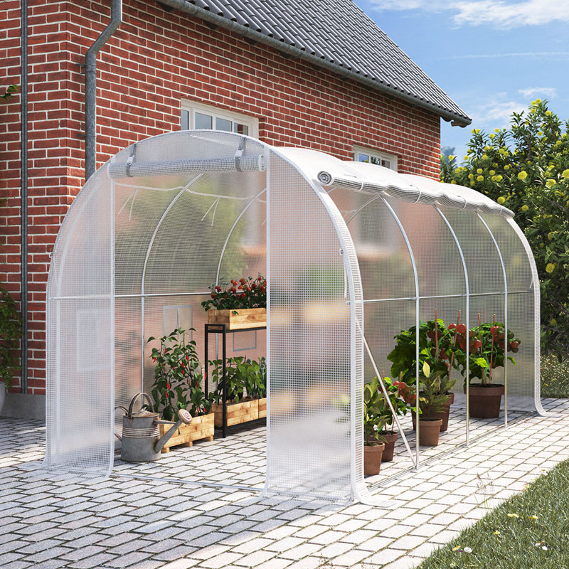 Ausie Hobby Greenhouse, White, 13' W x 9' D
