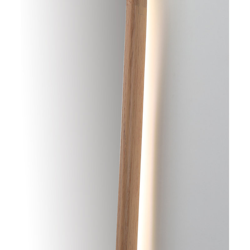 Miroir anti-buée en chêne naturel Veener, 39,37 po x 23,62 po, Blanchir, Ovale