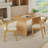 Modern Farmhouse Dining Chair With Upholstered Seat - Solid Oak Wood, Carved Back & Short Arms-120743901