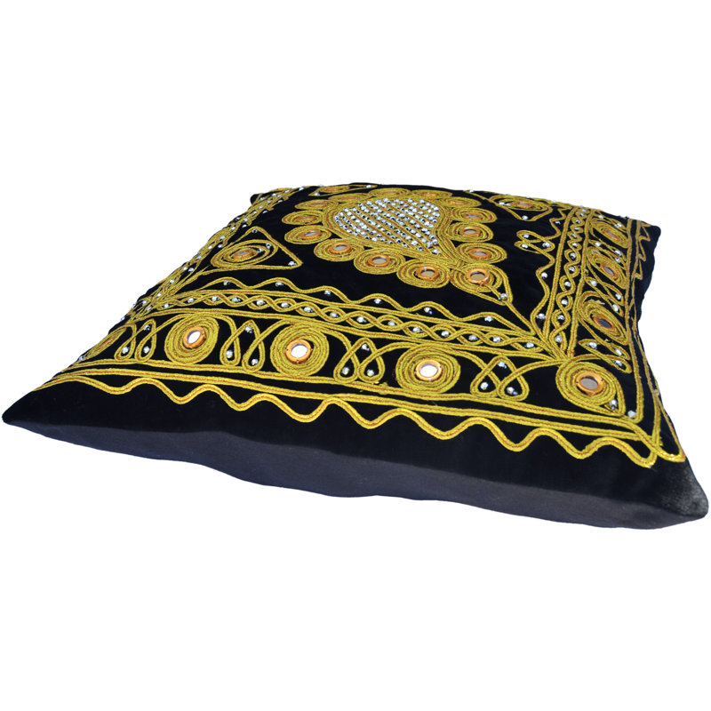 Housse et insert de coussin décoratif en coton / soie, Damas 1