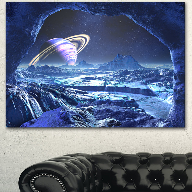 " Electric Blue Alien World ", 12" H x 20" W x 1" D