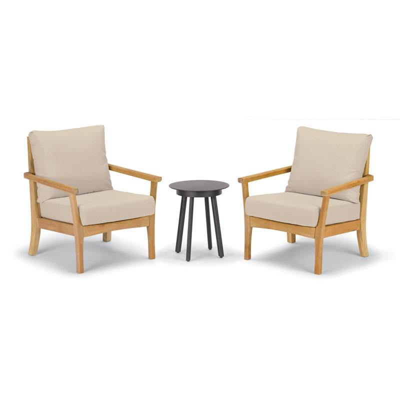 Mera 3-Piece Club Chairs and Eiland Table Chat Set, Camel