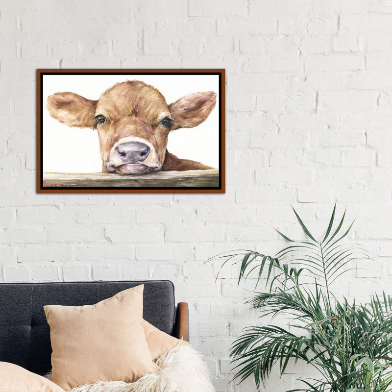« Calf » par George Dyachenko, reproduction d’art encadrée, H 26 po x l 18 po x P 1,5 po, Toile avec cadre en bois classique