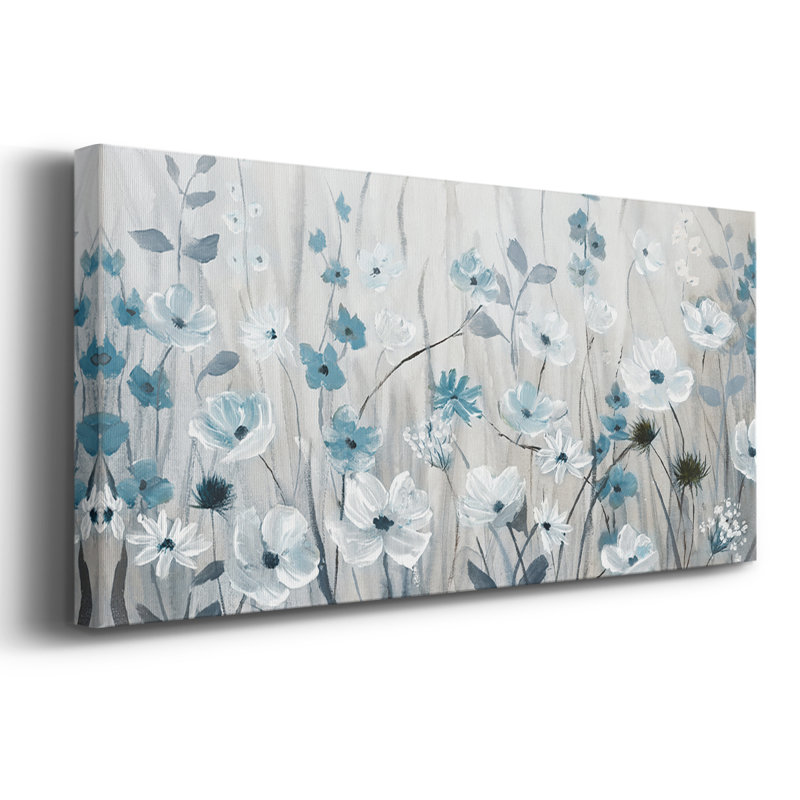 «Blue Meadow Field», toile tendue avec châssis, prête à être accrochée, H 12 po x l 30 po