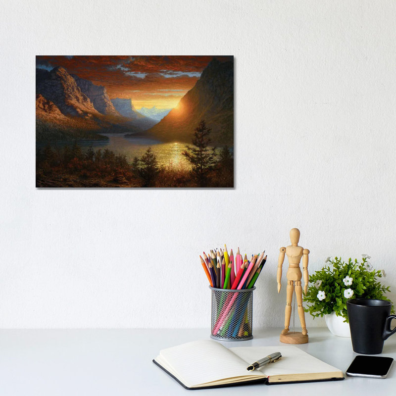 Majestic Landscape - St. Mary's Lake 1 Piece Wrapped Canvas Painting, 20.32 cm H x 30.48 cm W