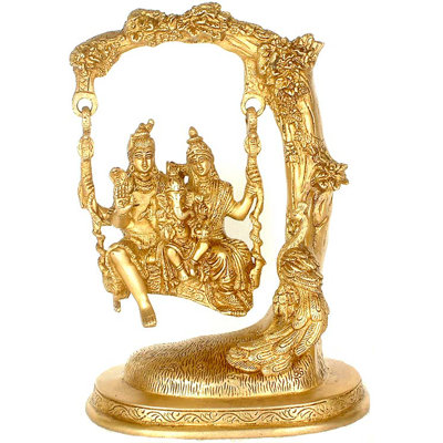 Shiva se balance avec Parvati et Ganesha