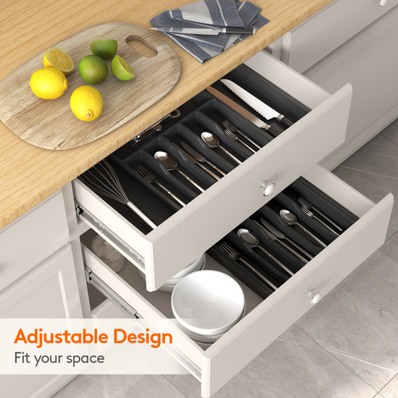 Koitcho Adjustable Flatware & Kitchen Utensils Drawer Organizer