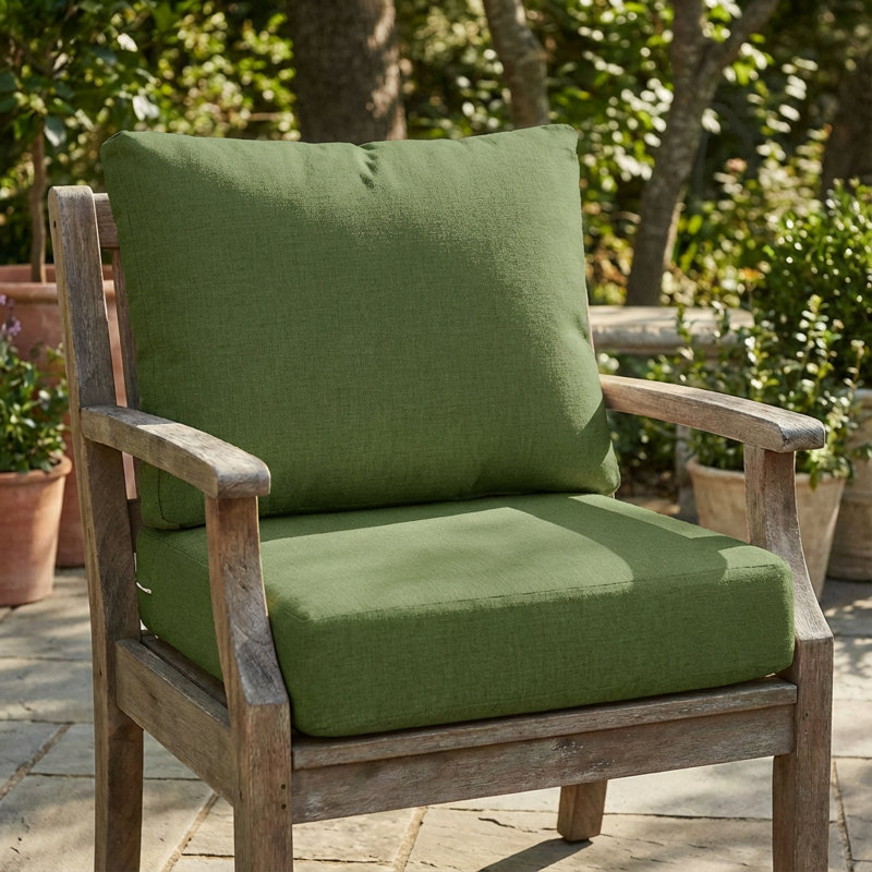 Ensemble de coussins pour fauteuil club Ishaan, Vert