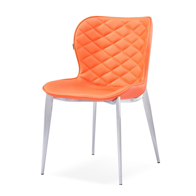 Chaise d'appoint rembourrée Stacia, Orange, Acier inoxydable