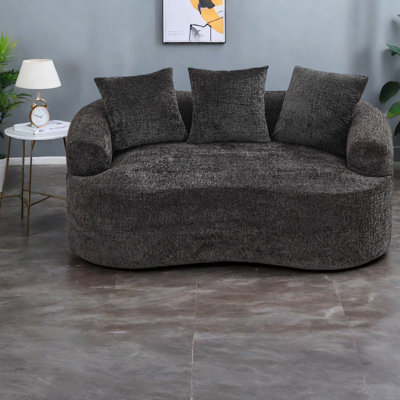 Canapés compacts en chenille noire, style moderne pour une vie confortable