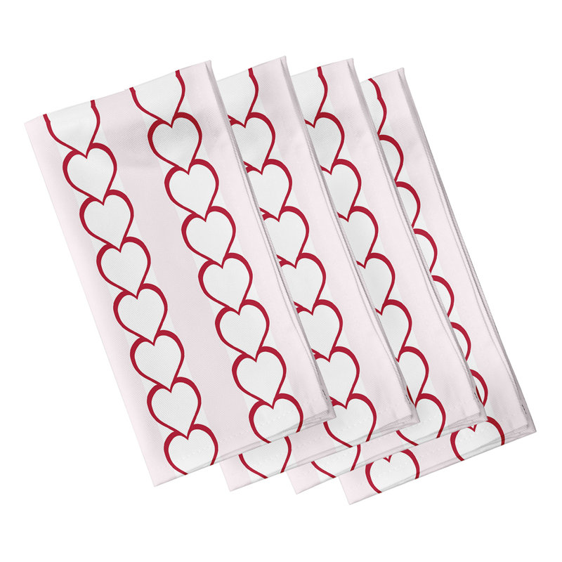 Ensemble de serviettes de table 22 "pour la Saint-Valentin 22 po, L 18 po x L 18 po, Rouge