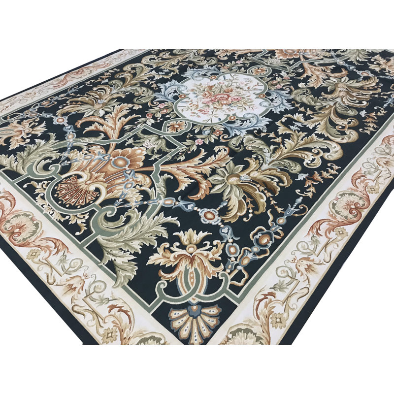 Hand-Knotted High-Quality Blue and Beige Area Rug