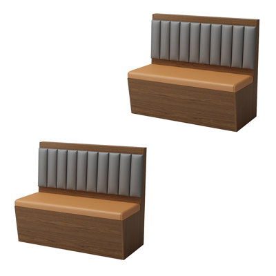 Banc rembourré en similicuir Vintage